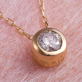 ダイヤモンド ネックレス K18YG 18金 イエローゴールド 0.1ct フクリン留め ペンダント 一粒 ダイヤ 覆輪 シンプル スキンジュエリー レディース 華奢 記念日 ギフト プレゼント