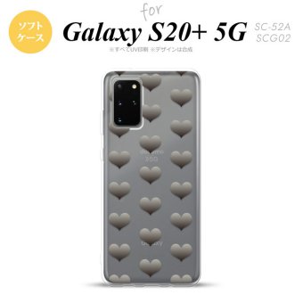 SC-52A SCG02 Galaxy S20+ 5G スマホケース ソフトケース ハート A グレー メンズ レディース nk-s20p-tp016