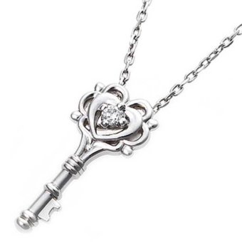 ダイヤモンド ネックレス 一粒 プラチナ Pt900 鍵 キーモチーフ ペンダント レディース アクセサリー ジュエリー 誕生石 シンプル プレゼント ギフト 贈り物 記念日