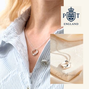 英国製 ハンドメイド 流線形サークル シルバーネックレス レディース スターリングシルバー 925 上品 シンプル 大人 女性 彼女 妻 母 誕生日 記念日 母の日 クリスマス プレゼント ギフト