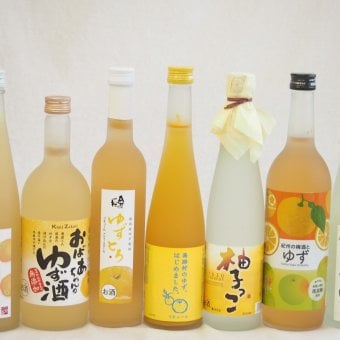 黄金色の一滴柚子7本セット(国内産ゆず使用ゆずとろ 7%(福島県) 柚子小町S7%(長崎県) 大分県産ゆず100% 小野屋のゆず6% 柚子っこ7%(愛知県) 馬路村のゆず、はじめました。ゆず梅酒7% 国産ゆず100％おばあちゃんのゆず酒 7度 紀州の梅酒