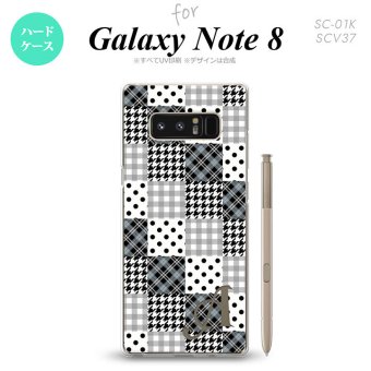 【SC01K】【スマホケース/スマホカバー】【ギャラクシー ノート8】SC01K スマホケース Galaxy Note8 ケース ギャラクシー ノート8 イニシャル パッチワーク風 黒 nk-sc01k-1063ini【メール便送料無料】