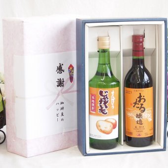 実りの秋の贈り物北海道特産 感謝の贈り物ボックス2本セット(札幌酒精さっぽろ じゃがいもAic25度(北海道) おたる醸造 赤甘口(北海道)) 720ml×2本