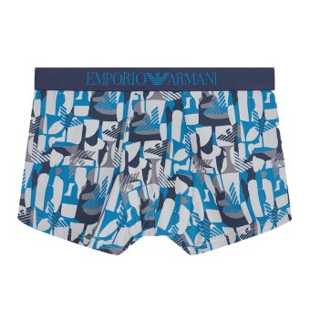 エンポリオアルマーニ：ALL OVER PRINTED MICROFIBER ボクサーパンツ (ブルー・イーグル)[ボクサーパンツ/ 男性下着/ メンズインナー/人気ブランド/おすすめギフト/誕生日プレゼント/メンズファッション]