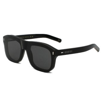 グッチ GUCCI サングラス EYEWEAR グローバルフィット 2WAY UVカット アイウェア パイロット アビエーター / ティアドロップ GG1712S-001 メンズ レディース ユニセックス ブラック+トランスペアレント（クリア） + クリップオン装着時スモーク 国内正規品