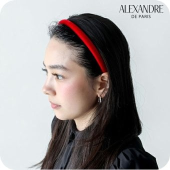アレクサンドル ドゥ パリ カチューシャ レディース ブランド ALEXANDRE DE PARIS マシェールエラ THB-17404-10-R レッド ヘアアクセサリー
