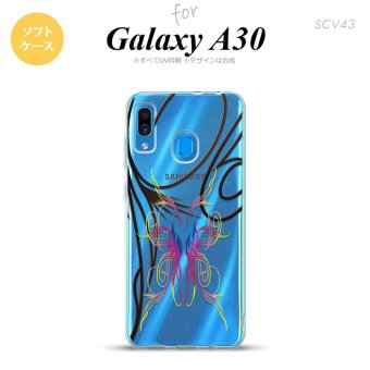 SCV43 Galaxy A30 SCV43 スマホケース ソフト カバー ピンスト 線 ピンク ブルー nk-scv43-tp1231