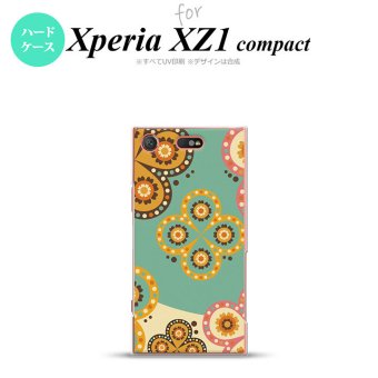 【SO02K】【スマホケース/スマホカバー】【エクスペリア XZ1】SO02K スマホケース Xperia XZ1 Compact SO-02K カバー エクスペリア XZ1 エスニック花柄 緑×ベージュ nk-so02k-1581【メール便送料無料】