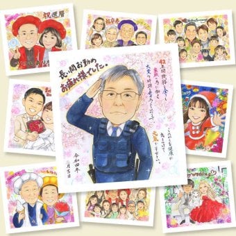 退職のプレゼントに、写真とは違う、ぬくもりのある記念品です。修正無料で、納得しながら進められます。 似顔絵 退職 贈り物 ギフト 名入れ 手描き プレゼント 退職 定年 記念 お礼 上司 お父さん お母さん 先輩 下書き確認 名入れ 修正無料 そっくり 喜ばれる サプライズ 親孝行 定年 退職 一生もの 勤続年数 退職ギフト 闘病中の方への励まし 披露宴 傘寿祝い お祝いの品 快気祝い 大人数