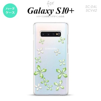 SC-04L SCV42 Galaxy S10+ スマホケース ハードケース 花柄 カット 緑 メンズ レディース nk-s10p-807