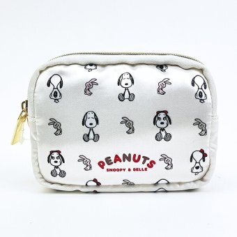 スヌーピー ＆ベル サテンミニポーチ アイボリー SNOOPY