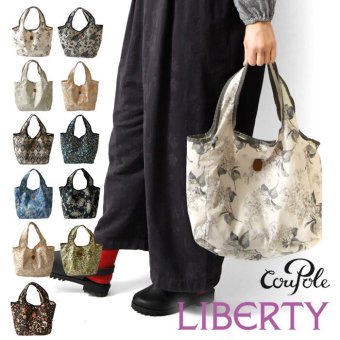 【CouPole クーポール】LIBERTY リバティプリント アクリルコーティング エコ トートバッグ M (CC-73001)レディース ミナ ペルホネン 花柄 フラワープリント 肩掛け 軽い ナチュラル 60代 50代 40代 30代 エコバッグ ショッピング 英国