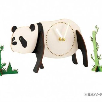 クロックパズル パンダ 木製 置時計 手作り 工作キット 動物 知育玩具 インテリア 雑貨 おしゃれ プレゼント ギフト 大人 子供 組み立て式 クロック W24-0031 セトクラフト