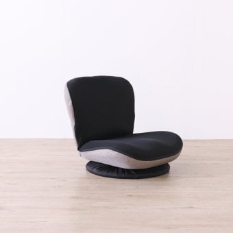 高座椅子 カム 回転式 リクライニング 完成品 360度回転 ブラック・ベージュ W52×D58~92×H52cm座面高15cm 座椅子 リクライニングチェア パーソナルチェア 肘付き ブラック ベージュ おしゃれ