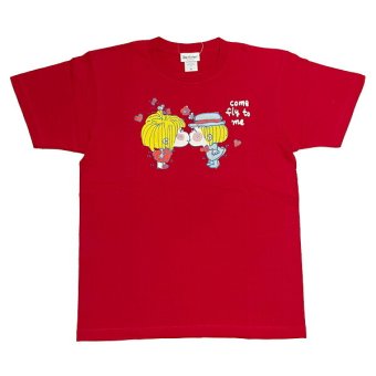 水森亜土 カラーTシャツ(M) キス レッド アパレル 送料込み