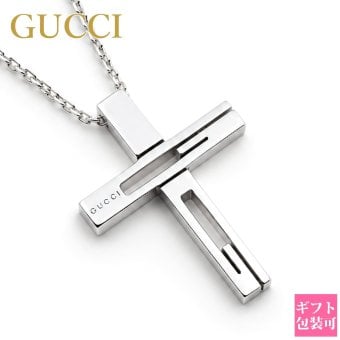 gucci ネックレス メンズ レディース グッチ ペンダント Gクロスモチーフ クロス シルバー 十字架 228364 J8400 8106 SILVER925 アクセサリー 正規品 ブランド 新品 年 ギフト プレゼント