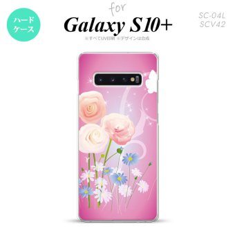 SC-04L SCV42 Galaxy S10+ スマホケース ハードケース 花柄 ミックス C ピンク メンズ レディース nk-s10p-282