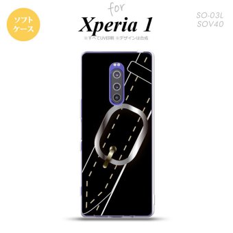 SO-03L SOV40 901SO Xperia 1 スマホケース ソフト カバー ベルト 黒 nk-xp1-tp326