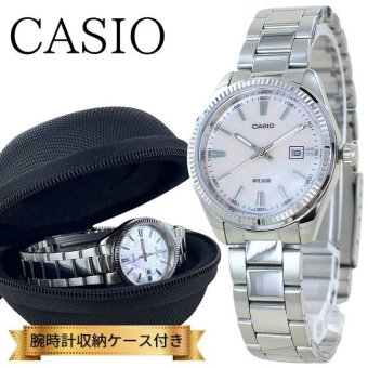 カシオ 腕時計 レディース 腕時計ケース付き チープカシオ チプカシ きれいめ ホワイト シルバー シンプル 上品 防水 軽量 プレゼント ギフト 誕生日 CASIO 時計 女性 学生 社会人 成人 卒業 入学