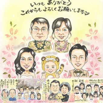 結婚式のプレゼントに、感謝の気持ちを似顔絵で伝えませんか。 プレゼント サンクスボード 似顔絵 名入れ 手描き ギフト 贈り物 結婚式 サンクスボード 披露宴 感謝 お祝い 大人数 新郎新婦 同僚 友達 職場 下書き確認 名入れ 修正無料 実績多数 一生もの そっくり 親孝行 入籍 サンクスボード 新郎新婦ギフト 宝物 婚礼 色紙 米寿祝い 闘病中の方への励まし 同窓会 ホワイトデー 感動