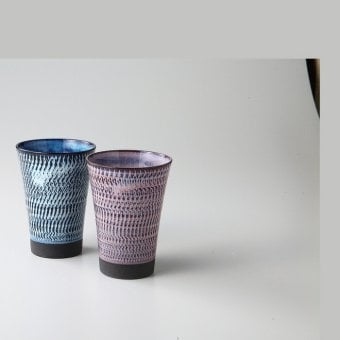 さざなみフリーカップペア 陶器 美濃焼 やきものの里から、暮らしを贈ります。　ギフト 食器 セット テーブルウェア