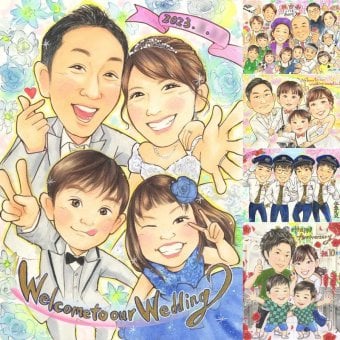 結婚記念日のお祝いに、大切な人に似顔絵を贈りませんか。 ウェルカムボード 似顔絵 贈り物 ギフト 名入れ プレゼント 手描き 結婚記念日 ウェルカムボード 記念 挙式 お祝い 家族 カップル 同僚 友達 友人 修正無料 名入れ 下書き確認 実績多数 宝物 似てる 親孝行 結婚式 一生もの 宝物 ウェディング 贈答品 応援 古希祝い お祝い返し 感謝 大人数 ホワイトデー オーダーメイド 還暦祝い