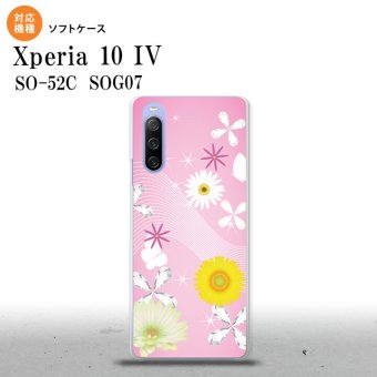 SO-52C SOG07 Xperia 10IV スマホケース 背面ケースソフトケース 花柄 ミックス B ピンク 2022年 7月発売 nk-xp104-tp275