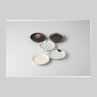 窯変り 足付小皿揃 陶器 瀬戸焼 やきものの里から、暮らしを贈ります。　ギフト 食器 セット テーブルウェア
