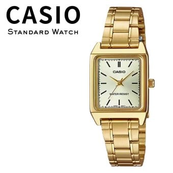 箱なし カシオ 腕時計 レディース CASIO ゴールド シャンパンゴールド スクエア 長方形 小さめ メタル 海外モデル 逆輸入 シンプル 上品 仕事 通勤 誕生日 プレゼント ギフト 成人 卒業 入学