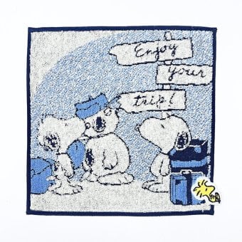 スヌーピー ミニタオル 看板 ブルー ハンカチ SNOOPY