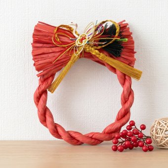 正月飾り おしゃれ 水引 リース しめ縄 注連縄 しめ飾り お正月飾り 玄関 モダン 国産 長生堂オリジナル 松に鶴 フック付き 迎春 お正月飾り 干支 十二支 門松 .リース.