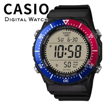 箱なし カシオ 腕時計 メンズ CASIO デジタル ブラック ブルー レッド 10年電池 100m防水 デュアルタイム タイマー LEDライト スポーツ アウトドア 海外モデル 逆輸入 プレゼント ギフト 成人 卒業 入学