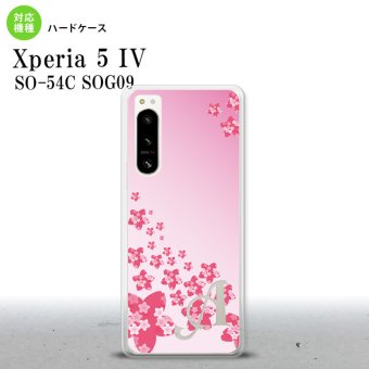Xperia 5 IV Xperia5 IV スマホケース 背面ケース ハードケース 花柄 サクラ D ピンク +アルファベット 2022年 10月発売 nk-xp54-184i