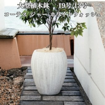 植木鉢 おしゃれ 大型 19号 13号 丸 ラウンド 縦長 ホワイトウォッシュ セメント KONTON コーテス ジャー ホワイトウォッシュ ファイバーセメント 軽量 底穴あり 屋外 M L ホワイトウォッシュ 観葉植物 シンボルツリー 北欧 モダン ナチュラル インテリア