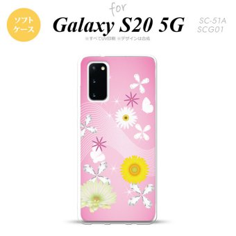 SC-51A SCG01 Galaxy S20 スマホケース ソフトケース 花柄 ミックス B ピンク メンズ レディース nk-s20-tp275