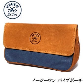 パイプポーチ 革製 喫煙具 VAUEN ファスナー ポケット フラップ仕様 タバコ 収納 ファウエン 皮 おしゃれ かっこいい メンズ 高級 ギフト プレゼント ブラウン ブルー