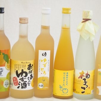 黄金色の一滴柚子6本セット(国内産ゆず使用ゆずとろ 7%(福島県) 大分県産ゆず100% 小野屋のゆず6% 柚子っこ7%(愛知県) 馬路村のゆず、はじめました。ゆず梅酒7% 国産ゆず100％おばあちゃんのゆず酒 7度 紀州の梅酒とゆず12度) 500ml