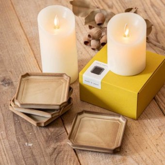 【ギフト対応無料】額縁のような器 4枚セット 小(10cm) いらぼベージュ [箱入りギフト][通常箱] ※送料無料(北海道・沖縄は除く)