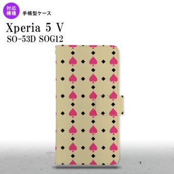 Xperia 5V Xperia 5V 手帳型スマホケース カバー トランプ スペード ベージュ ピンク 2023年 10月発売 nk-004s-xp55-dr540