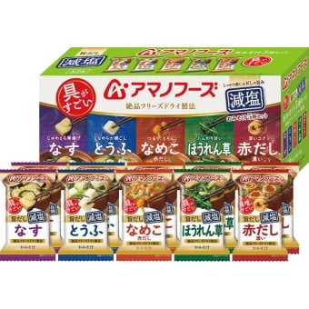 アマノフーズ フリーズドライ 減塩おみそ汁5種セット(10食) [26-6065-571] 40214500 ギフト