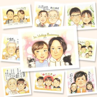 ギフト 似顔絵 結婚記念日 手描き プレゼント 名入れ 贈り物 結婚記念日 金婚式 結婚30周年 結婚10周年 記念日 お祝い 周年記念 お父さん 家族 夫婦 お母さん 両親 名入れ 下書き確認 修正無料 親孝行 サプライズ 実績多数 宝物 感謝 記念 思い出 結婚記念日 長寿祝い 大人数 初任給 米寿祝い 傘寿祝い 感動 メモリアル 闘病中の方への励まし バレンタインデー