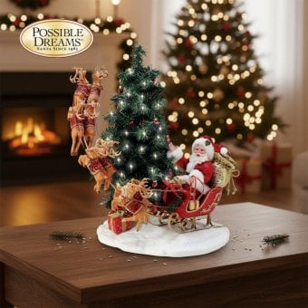 Here Comes Santa Claus 42cm | サンタ サンタクロース 人形 置物 フィギュア クリスマス ホリデー Possible Dreams 正規輸入品