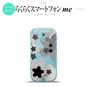 【F03K】【スマホケース/スマホカバー】F03K スマホケース らくらくスマートフォンme F-03K カバー 花柄・サクラ 黒 nk-f03k-051【メール便送料無料】