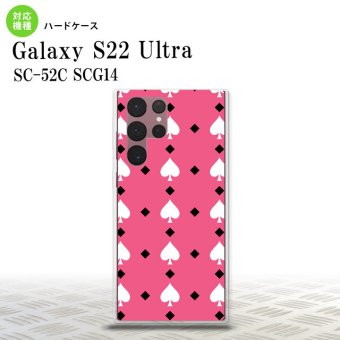 SC-52C SCG14 Galaxy S22 Ultra スマホケース 背面ケース ハードケース トランプ スペード ピンク 白 メンズ レディース nk-s22ul-542