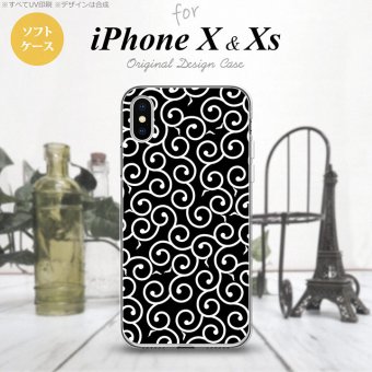 【iPhoneX】【スマホケース/スマホカバー】【アイフォンX】iPhoneX スマホケース カバー アイフォンX 唐草 黒×白 nk-ipx-tp1130【メール便送料無料】