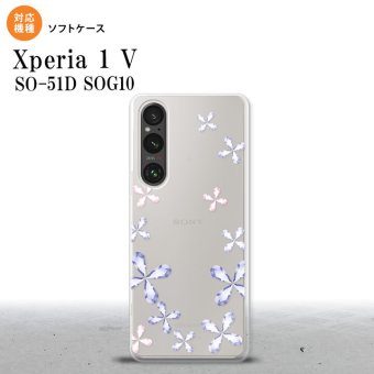 Xperia 1V Xperia 1V スマホケース 背面ケースソフトケース 花柄 カット 紫 2023年 6月発売 nk-xp15-tp077