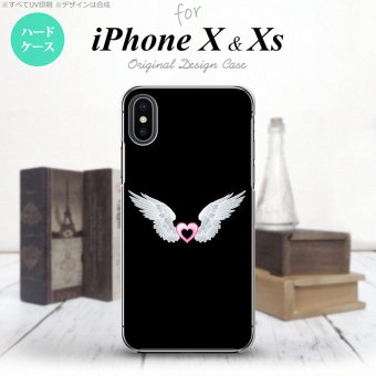 【iPhoneX】【スマホケース/スマホカバー】【アイフォンX】iPhoneX スマホケース カバー アイフォンX 翼(ハート) 白×黒 nk-ipx-473【メール便送料無料】
