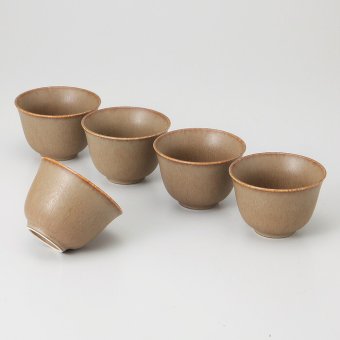 結花京型煎茶揃(シルバーブラウン) 磁器 美濃焼 やきものの里から、暮らしを贈ります。　ギフト 食器 セット テーブルウェア