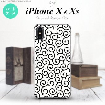 【iPhoneX】【スマホケース/スマホカバー】【アイフォンX】iPhoneX スマホケース カバー アイフォンX 唐草 白×黒 nk-ipx-1133【メール便送料無料】