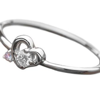ダイヤモンド リング プラチナ Pt950 合計0.06ct アイスブルーダイヤ ハートモチーフ 指輪 12.5号 レディース ジュエリー 鑑別カード付き アクセサリー プレゼント